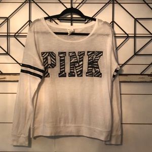 Pink Victoria’s Secret zebra print shirt